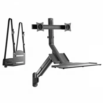 Soporte de pared doble para monitor MACLEAN MC-633 con pistón de gas para monitores de 17