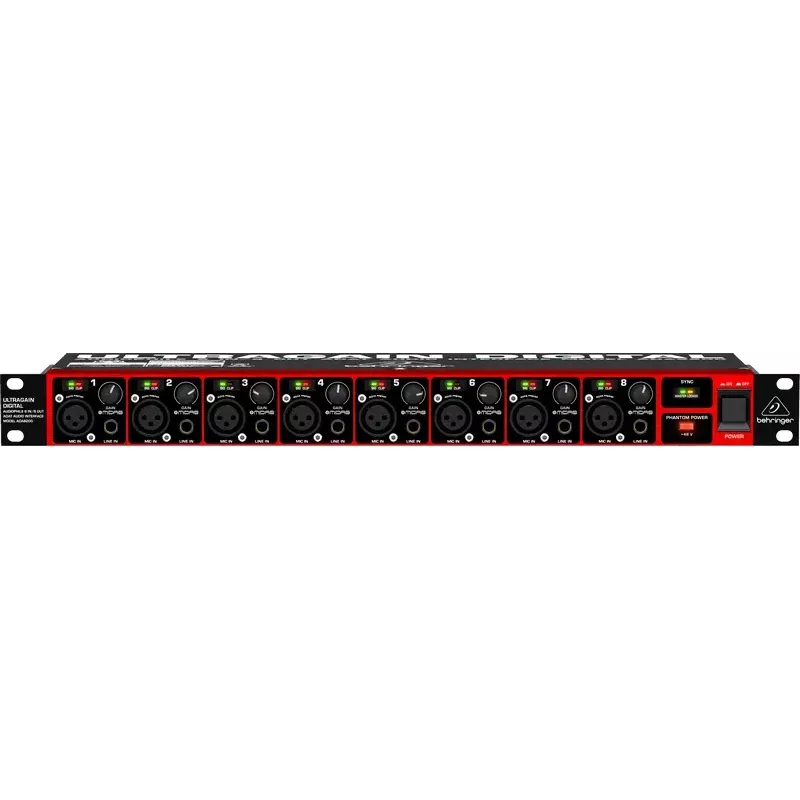 Behringer ULTRAGAIN DIGITAL ADA8200 convertidor AD/DA de 8 canales, 24 bits/48 kHz, E/S XLR, montaje en rack