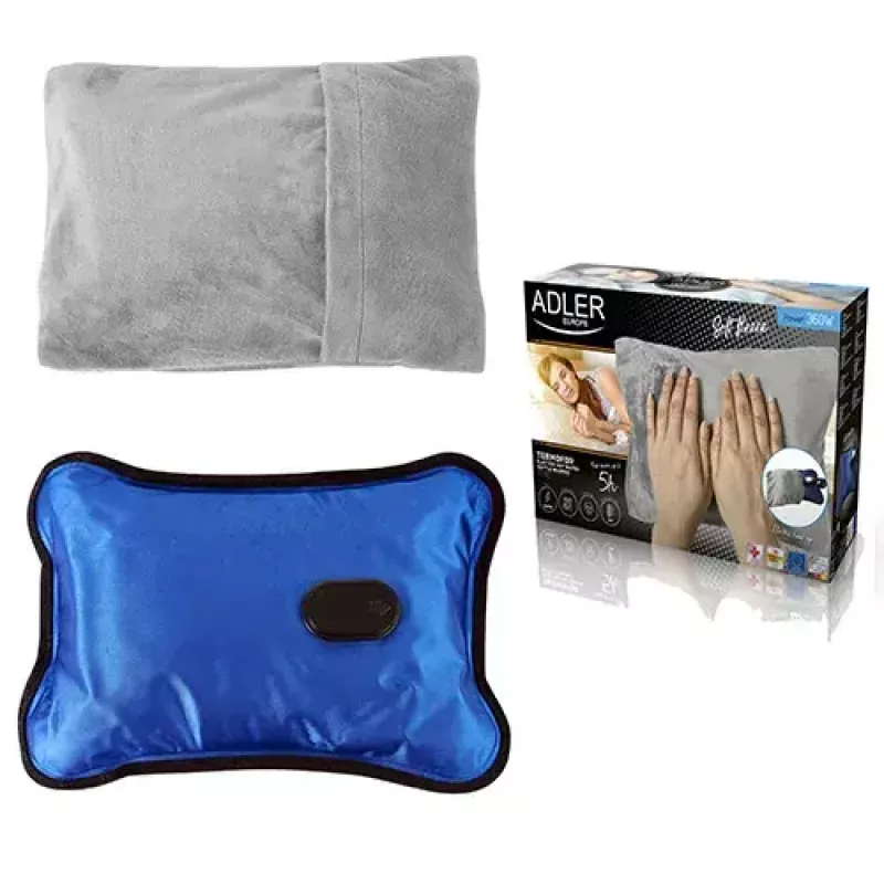 Bolsa de agua caliente eléctrica Adler AD 7427 — 360 W, azul, 250×90×160 mm, cable desmontable
