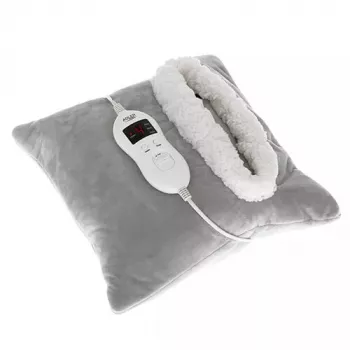 Manta eléctrica Adler AD 7412 — poncho de forro polar para 1 persona, 80 W, 8 niveles de calor, lavable, temporizador, gris