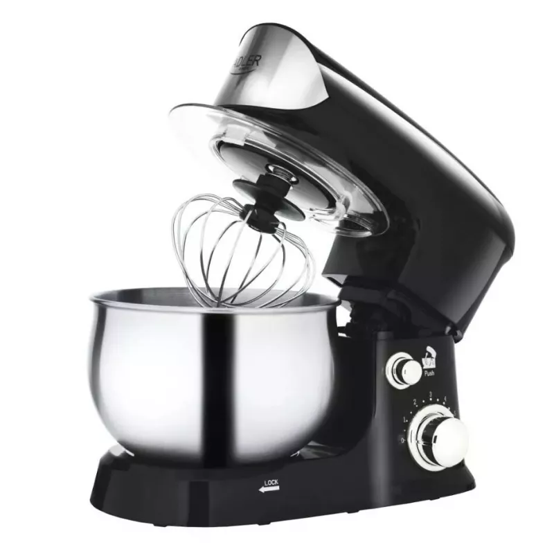 Robot de cocina Adler AD 4226b — 700 W (máx. 1200 W), bol de acero inoxidable de 3 L, 6 velocidades, batidor planetario