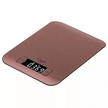 Báscula de cocina electrónica Adler AD 3183 — capacidad 5 kg, precisión 1 g, superficie de pesaje de acero inoxidable, color cobre