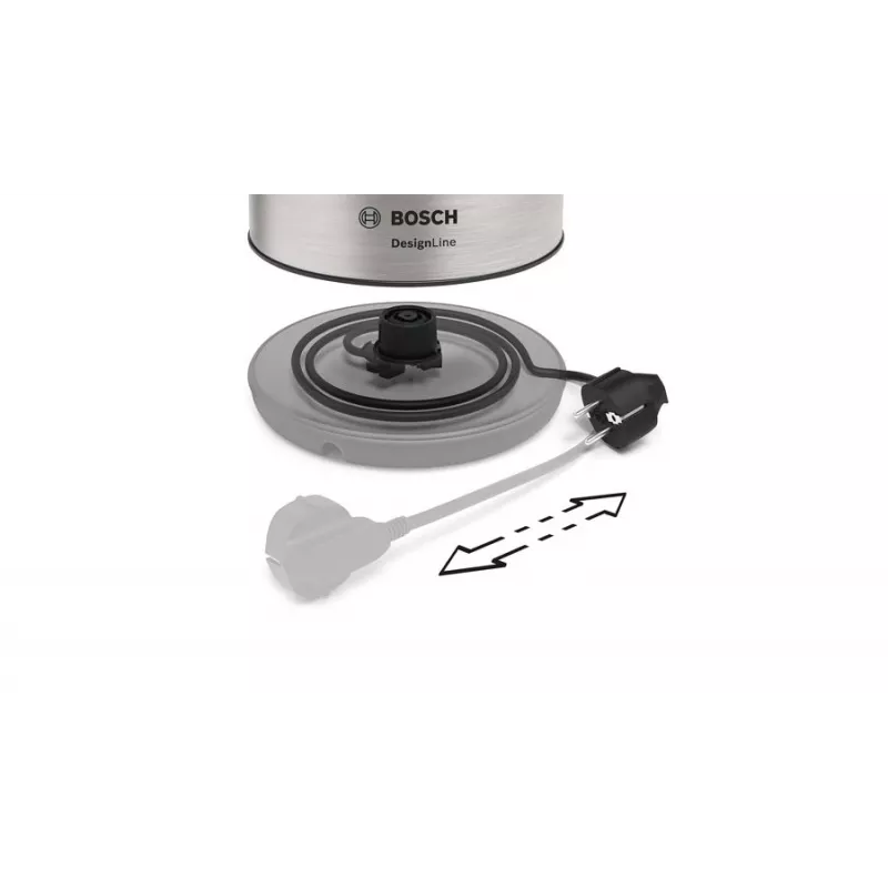 Bosch TWK3P420 hervidor 1,7 l 2400 W negro, acero inoxidable