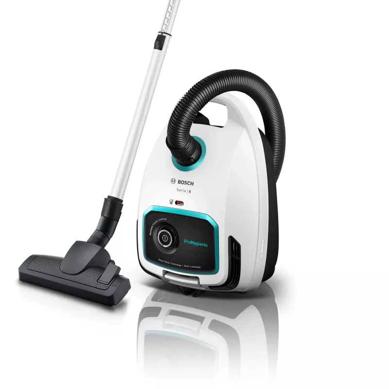 Bosch Serie 6 BGL6HYG1 ProHygienic aspiradora de trineo, en seco, 600 W, con bolsa, 4 l, blanca