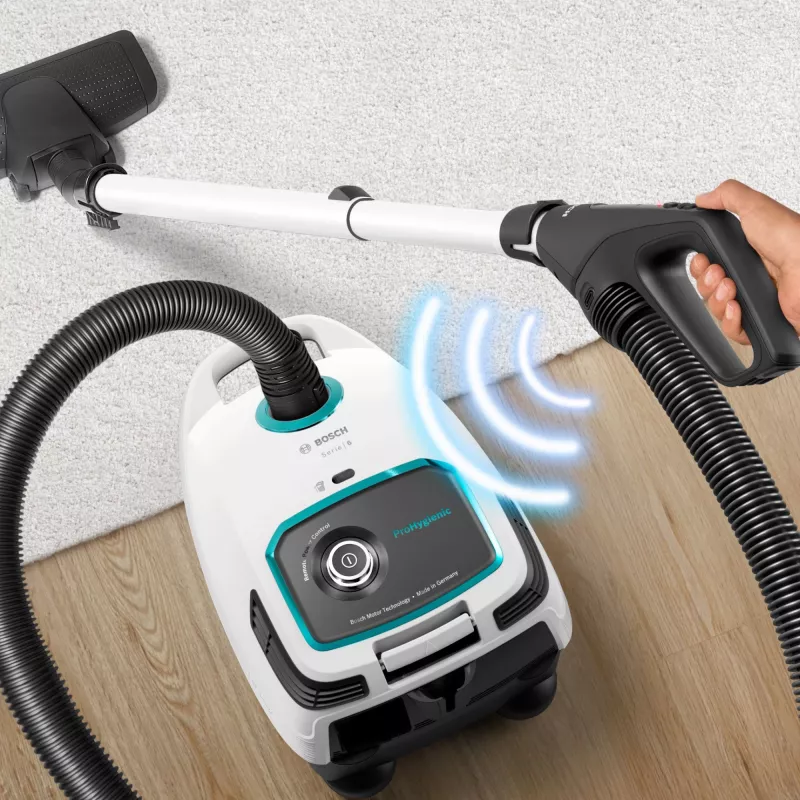 Bosch Serie 6 BGL6HYG1 ProHygienic aspiradora de trineo, en seco, 600 W, con bolsa, 4 l, blanca