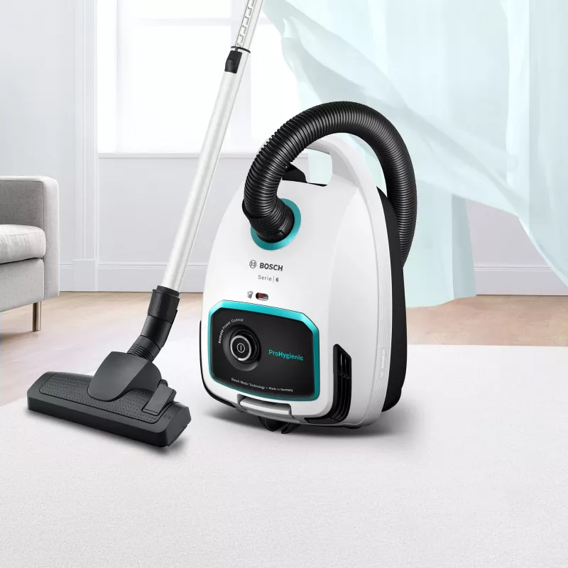 Bosch Serie 6 BGL6HYG1 ProHygienic aspiradora de trineo, en seco, 600 W, con bolsa, 4 l, blanca