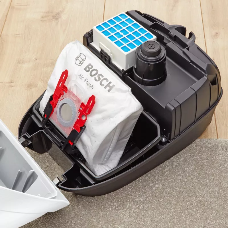 Bosch Serie 6 BGL6HYG1 ProHygienic aspiradora de trineo, en seco, 600 W, con bolsa, 4 l, blanca