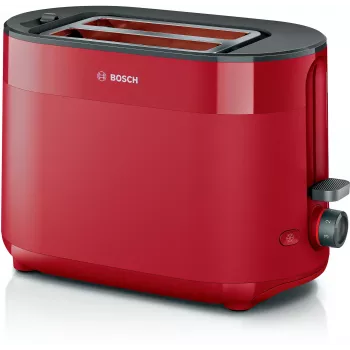 Tostadora Bosch TAT2M124 — 2 rebanadas 950 W, roja, centrado del pan, descongelación, elevación