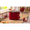 Tostadora Bosch TAT2M124 — 2 rebanadas 950 W, roja, centrado del pan, descongelación, elevación