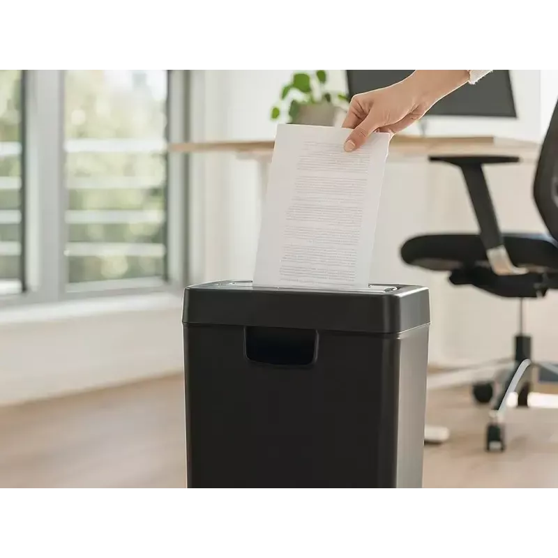 Destructora de documentos TRACER Edge10L corte cruzado, capacidad 10 hojas, corte 6 mm, depósito 10 L, negra