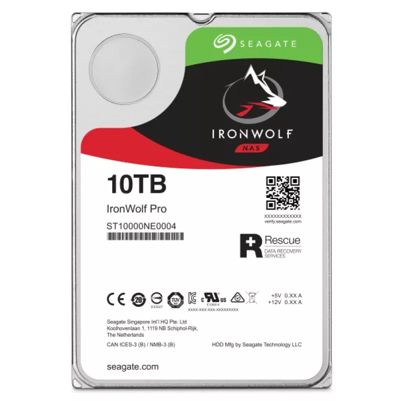 Seagate IronWolf Pro ST10000NT001 disco duro interno 10 TB 7200 RPM 256 MB 3,5 pulgadas Serial ATA III