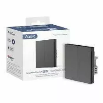 AQARA Smart Wall Switch H1 EU (con neutro, doble tecla) (WS-EUK04-G), gris – interruptor de pared Zigbee con doble relé