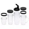 Batidora de vaso Adler AD 4084 Smoothie Set — 500 W (máx. 1200 W), jarra de cristal 0,7 l, recipiente extraíble, negra