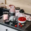 Batidora de vaso Adler AD 4084 Smoothie Set — 500 W (máx. 1200 W), jarra de cristal 0,7 l, recipiente extraíble, negra