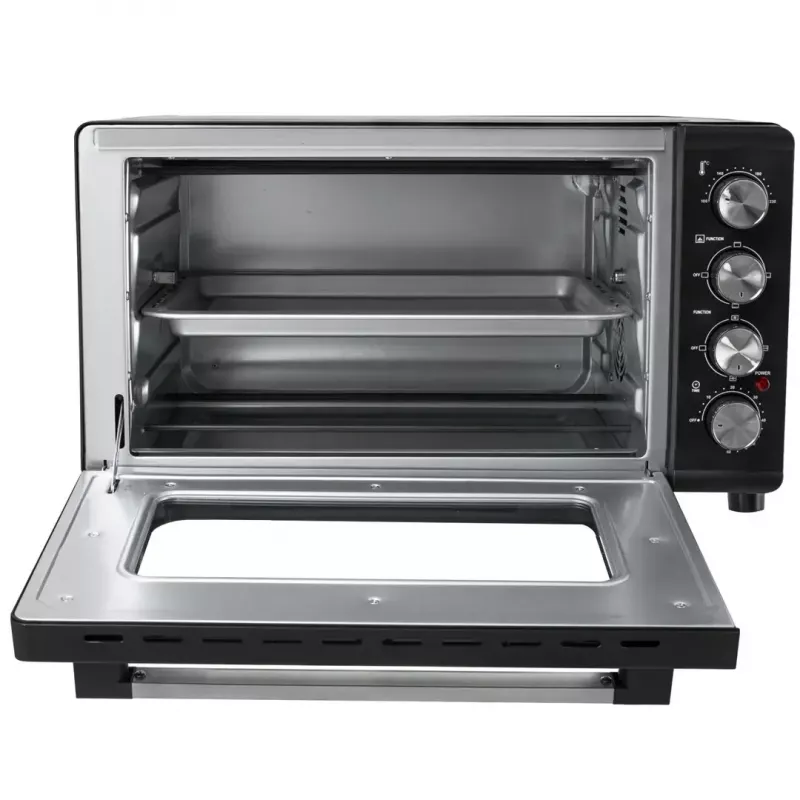 Mini horno Adler AD 6030 — 30 L / 1500 W, temporizador mecánico, asador giratorio, 230 °C, independiente, negro