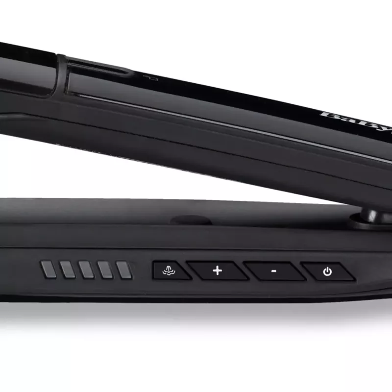 Plancha de pelo BaByliss ST496E Steam Mist Styler, negro/plateado, cable de 2,5 m