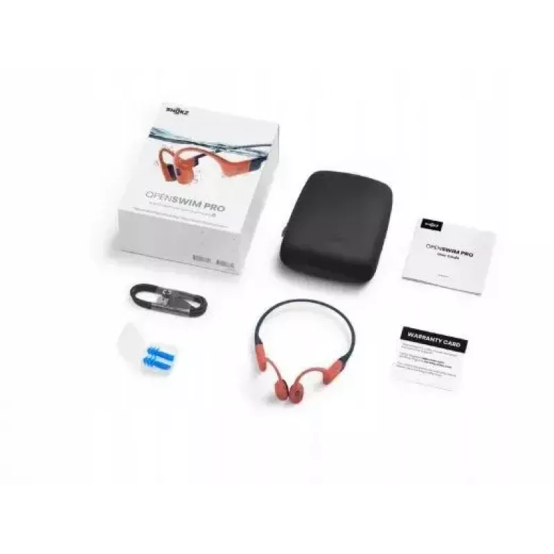 Shokz OpenSwim Pro auriculares de conducción ósea, IP68, 32 GB MP3, Bluetooth, hasta 9 h, USB-C, rojo