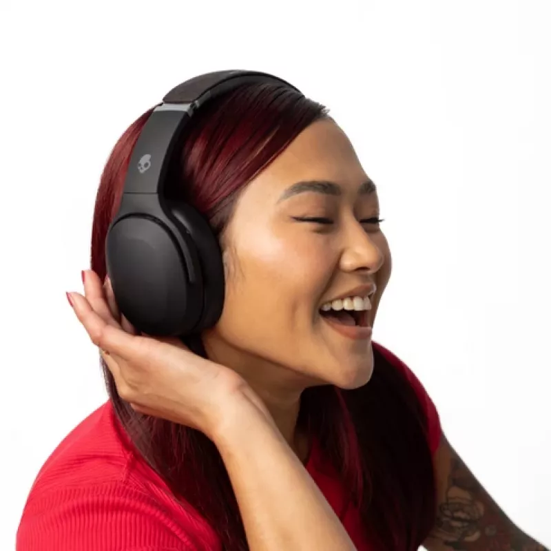 Auriculares Skullcandy Crusher Evo – auriculares Over-Ear inalámbricos y con cable, Bluetooth 5.0, 40 h de batería, USB-C, 3,5 mm, plegables, negro