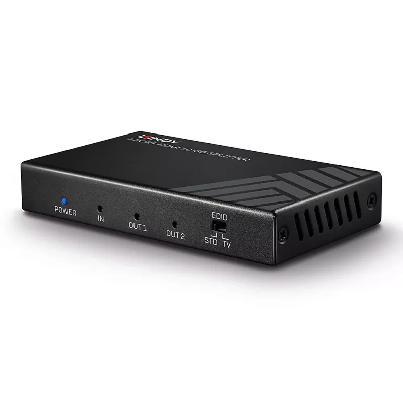 Lindy 38235 splitter HDMI 2.0 18G de 2 puertos, 1x HDMI a 2x HDMI, HDR, HDCP 2.2, negro