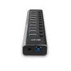 Hub USB 3.0 Lindy 10 puertos con interruptores de encendido/apagado