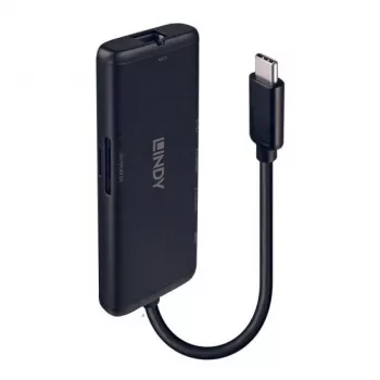 Estación de acoplamiento mini USB-C para portátil Lindy DST-Mini con soporte 4K y carga pass-through de 100W