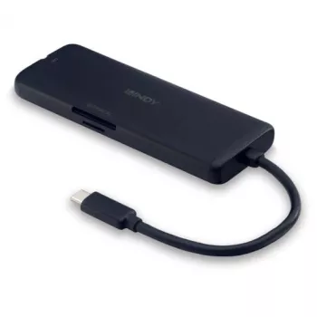 Estación de acoplamiento mini USB-C para portátil Lindy DST-Mini con soporte 4K y carga pass-through de 100W
