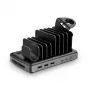 Organizador de estación de carga Lindy 73436 de pie Aluminio, Plástico Negro, Gris