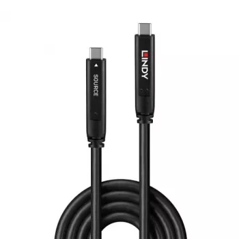 Cable híbrido USB 3.2 Gen 1 y DP 1.4 Tipo C Lindy 10m, 10 m, USB C, USB C, USB 3.2 Gen 1 (3.1 Gen 1), negro