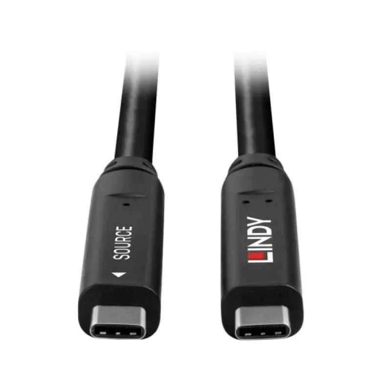 Cable híbrido USB 3.2 Gen 1 y DP 1.4 Tipo C Lindy 10m, 10 m, USB C, USB C, USB 3.2 Gen 1 (3.1 Gen 1), negro