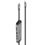 Estación de acoplamiento micro USB-C para portátil Lindy DST-Micro 140 con soporte 4K y cable de carga de 1,4 m 60W