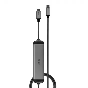Estación de acoplamiento micro USB-C para portátil Lindy DST-Micro 140 con soporte 4K y cable de carga de 1,4 m 60W