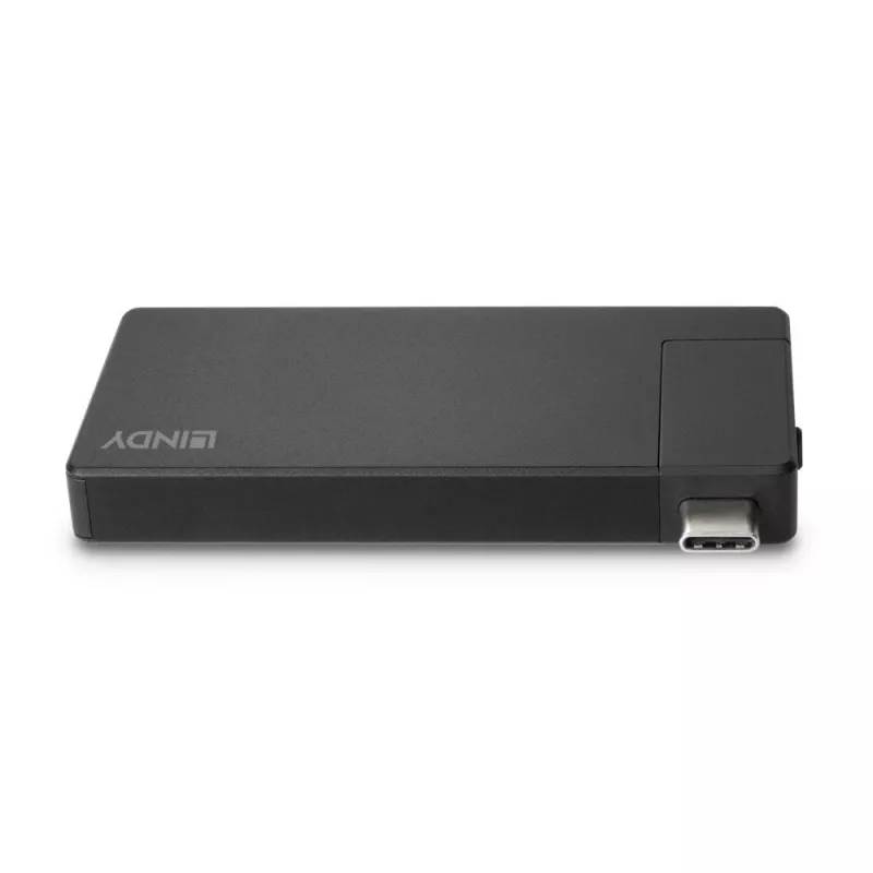 Estación de acoplamiento micro USB-C para portátil Lindy DST-Micro con soporte 4K y carga pass-through de 100W