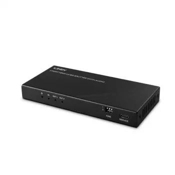 Lindy Splitter HDMI 2 puertos 8K60 con audio, HDMI, 2x HDMI, 3,5 mm, 7680 x 4320 píxeles, negro, metal