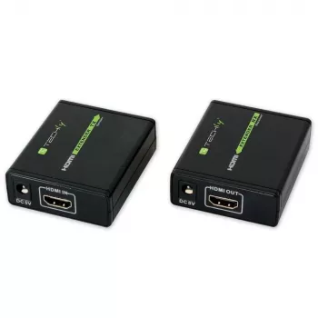 Emisor y receptor AV TECHLY IDATA EXT-E70 — extensión HDMI por cable Cat6/6a/7, Full HD 1920x1080, 60 m, 10,2 Gbit/s, HDCP, negro