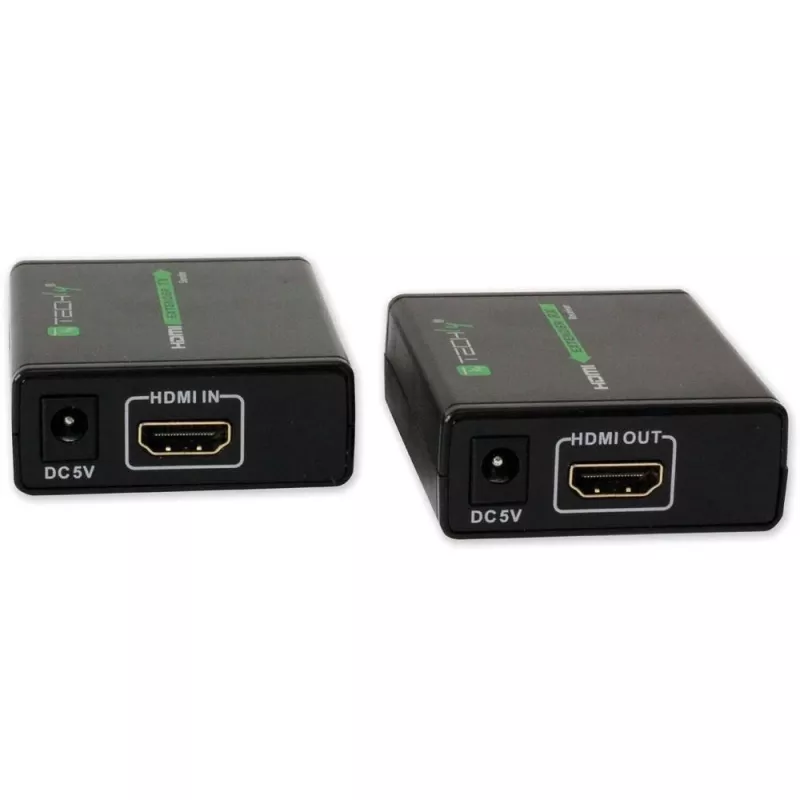 Emisor y receptor AV TECHLY IDATA EXT-E70 — extensión HDMI por cable Cat6/6a/7, Full HD 1920x1080, 60 m, 10,2 Gbit/s, HDCP, negro