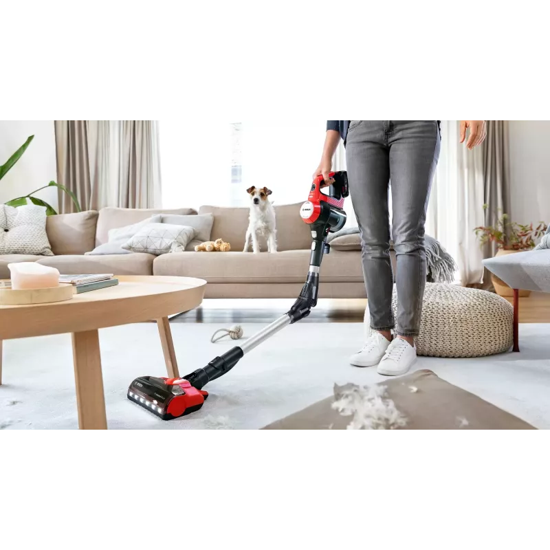 Bosch BBS711ANM Aspirador escoba/eléctrico batería en seco sin bolsa 0,3 L negro, rojo, acero inoxidable
