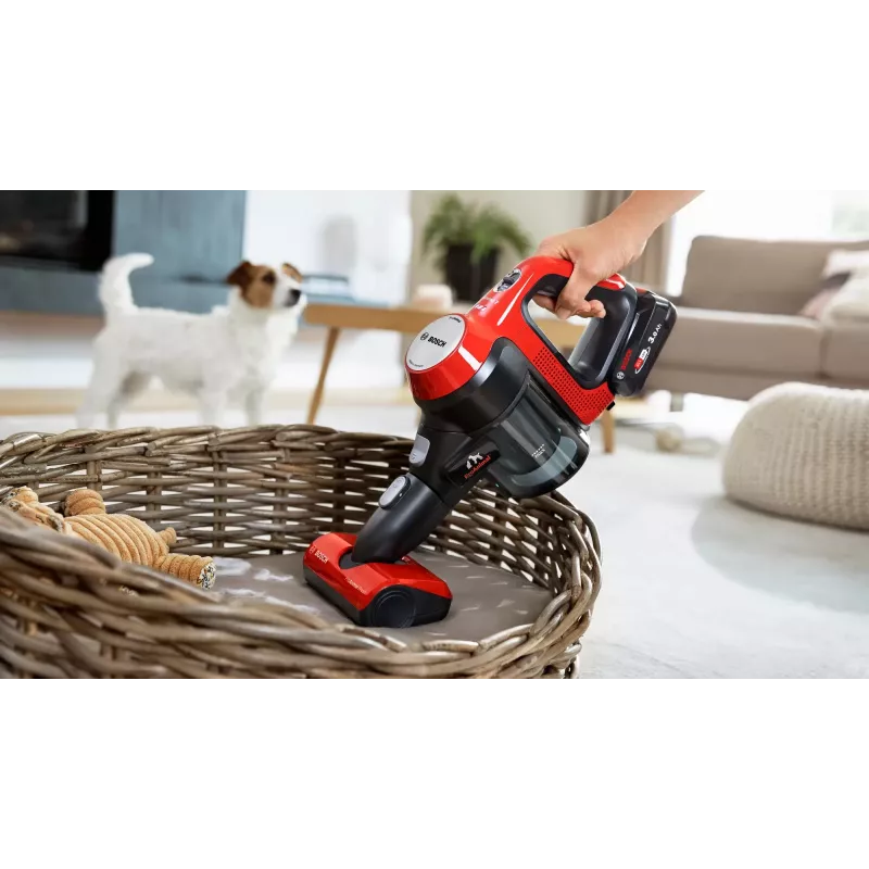 Bosch BBS711ANM Aspirador escoba/eléctrico batería en seco sin bolsa 0,3 L negro, rojo, acero inoxidable