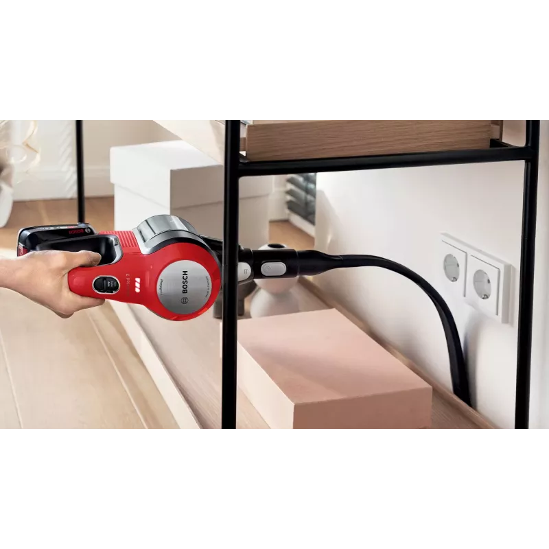 Bosch BBS711ANM Aspirador escoba/eléctrico batería en seco sin bolsa 0,3 L negro, rojo, acero inoxidable