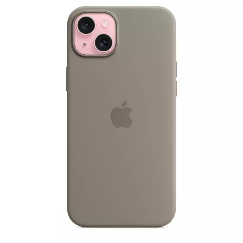 Apple Funda de silicona con MagSafe iPhone 15 Plus color arcilla