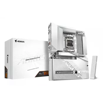 GIGABYTE B850 AORUS STEALTH ICE Placa base ATX para AMD Socket AM5 — B850, 14+2+2 VRM, DDR5 hasta 8200 MHz (OC), 2×PCIe5, 2×PCIe4 M.2, Wi‑Fi 7, 5GbE