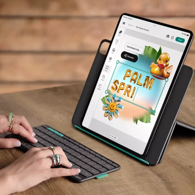 LOGITECH Flip Folio Grafito - iPad Pro 13-in (M4) iPad Air 13-in (M2 y M3) Qwerty UK