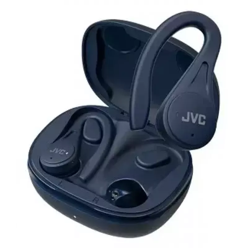 JVC HA-EC25T-A-U auriculares deportivos True Wireless intrauditivos, IPX5, batería de 7 h, azules