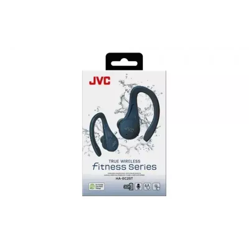 JVC HA-EC25T-A-U auriculares deportivos True Wireless intrauditivos, IPX5, batería de 7 h, azules