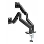 GEMBIRD Brazo doble ajustable para monitor de escritorio 17-32 pulgadas, Negro
