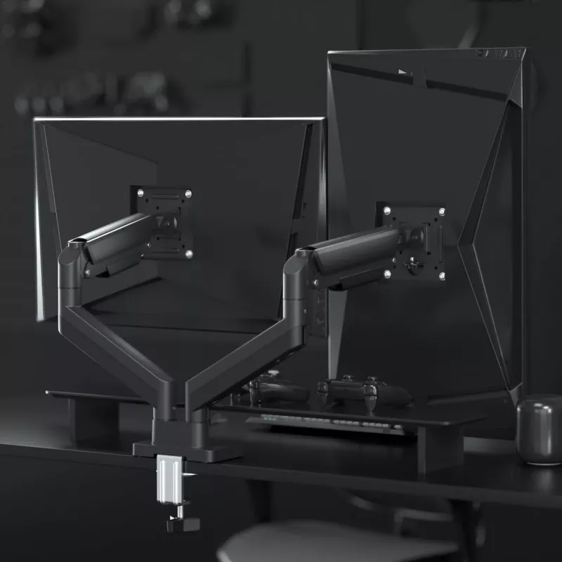 GEMBIRD Brazo doble ajustable para monitor de escritorio 17-32 pulgadas, Negro