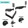 GEMBIRD Brazo doble ajustable para monitor de escritorio 17-32 pulgadas, Negro