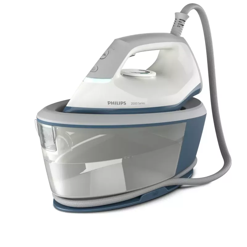 Centro de planchado Philips PSG2000/20, 2400 W, 6 bar, depósito de 1,4 l, 110 g/min de vapor continuo, 300 g/min de golpe de vapor, suela cerámica