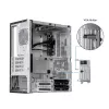 Chieftec BS-20B-OP caja de PC Mini Tower, microATX/Mini-ITX, sin fuente de alimentación, 2x 3,5″, 2x 2,5″, 1x 5,25″ bahía, GPU máx. 270 mm, USB-C, ventilador de 90 mm, negra
