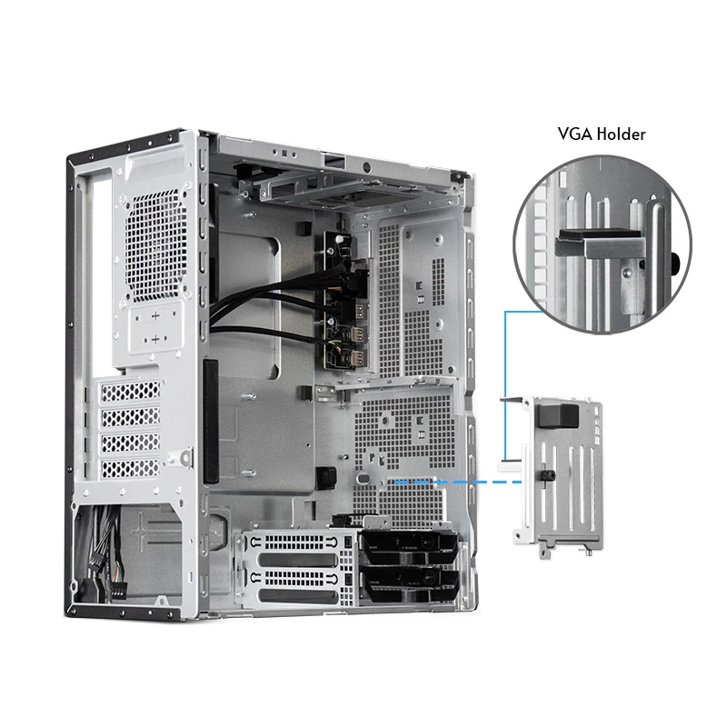 Chieftec BS-20B-OP caja de PC Mini Tower, microATX/Mini-ITX, sin fuente de alimentación, 2x 3,5″, 2x 2,5″, 1x 5,25″ bahía, GPU máx. 270 mm, USB-C, ventilador de 90 mm, negra