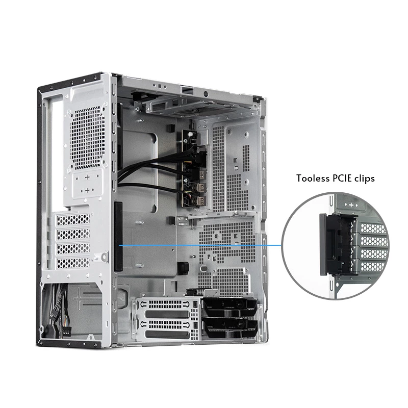Chieftec BS-20B-OP caja de PC Mini Tower, microATX/Mini-ITX, sin fuente de alimentación, 2x 3,5″, 2x 2,5″, 1x 5,25″ bahía, GPU máx. 270 mm, USB-C, ventilador de 90 mm, negra
